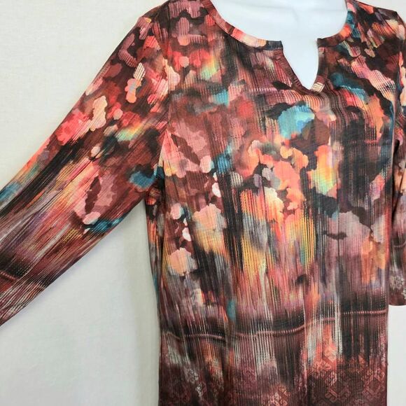 Christopher & Banks Abstract Print Tunic Top Women’s M - Picture 3 of 7